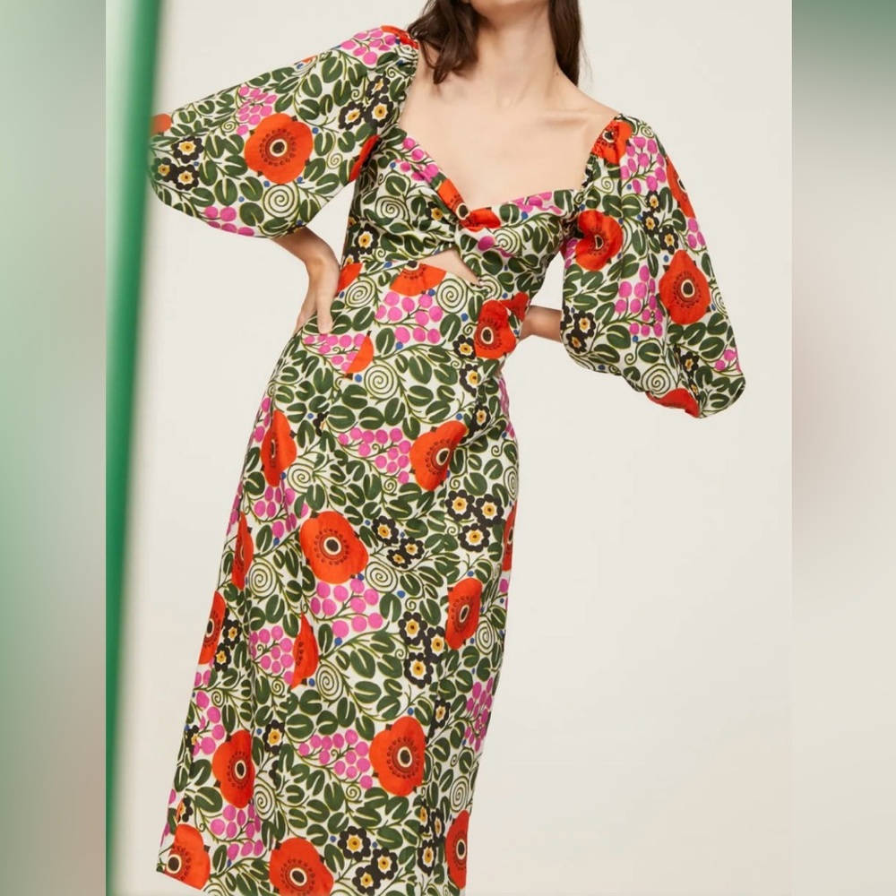 RHODE NWT Noa Midi Dress